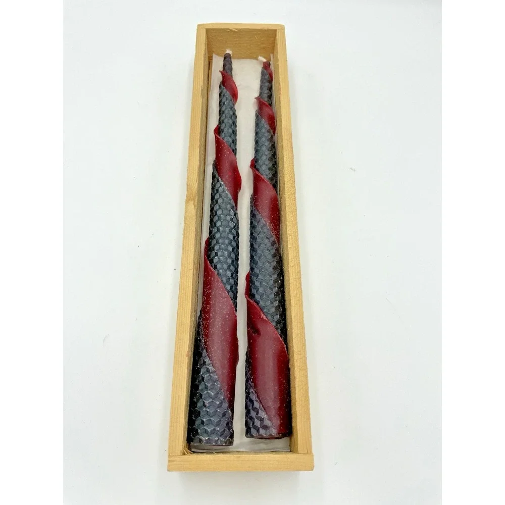 Pair Vintage Beeswax Candles 12